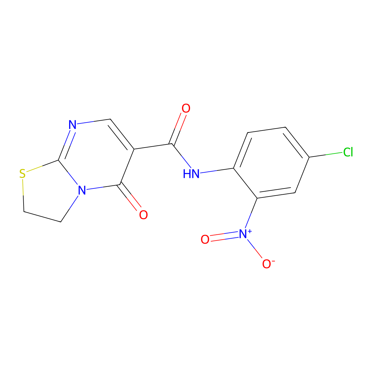 N-(4-chloro-2-nitrophenyl)-5-oxo-3,5-dihydro-2H-thiazolo[3,2-a]pyrimidine-6-carboxamide molecular structure, CAS 443329-78-0