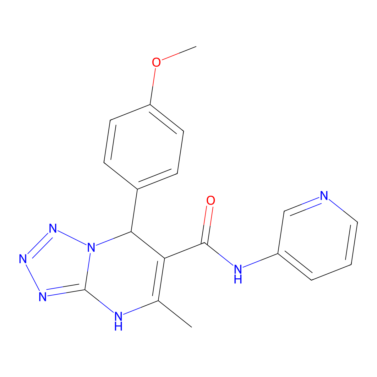 7-(4-methoxyphenyl)-5-methyl-N-(pyridin-3-yl)-4,7-dihydrotetrazolo[1,5-a]pyrimidine-6-carboxamide molecular structure, CAS 443329-83-7