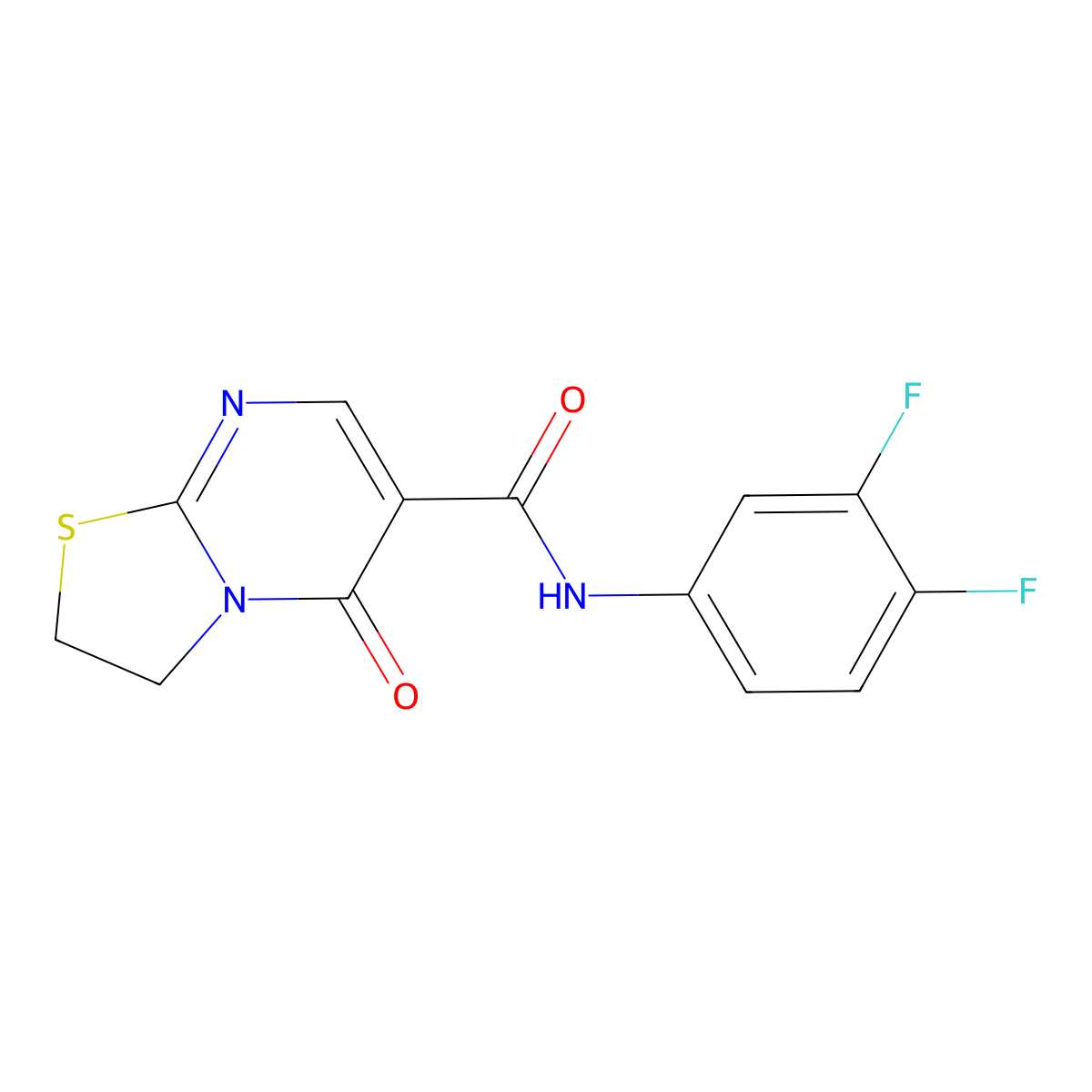 N-(3,4-difluorophenyl)-5-oxo-3,5-dihydro-2H-thiazolo[3,2-a]pyrimidine-6-carboxamide molecular structure, CAS 443329-86-0