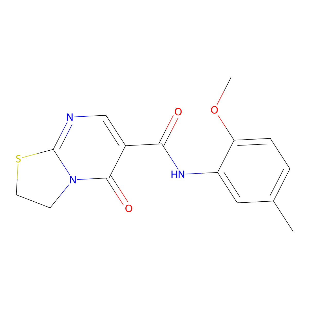 N-(2-methoxy-5-methylphenyl)-5-oxo-3,5-dihydro-2H-thiazolo[3,2-a]pyrimidine-6-carboxamide molecular structure, CAS 443329-88-2