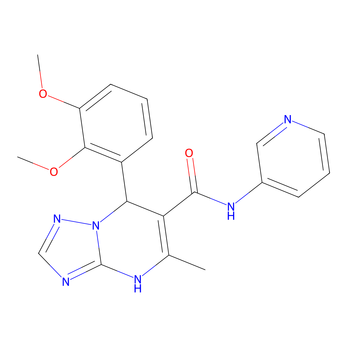 7-(2,3-dimethoxyphenyl)-5-methyl-N-(pyridin-3-yl)-4,7-dihydro-[1,2,4]triazolo[1,5-a]pyrimidine-6-carboxamide molecular structure, CAS 443329-93-9