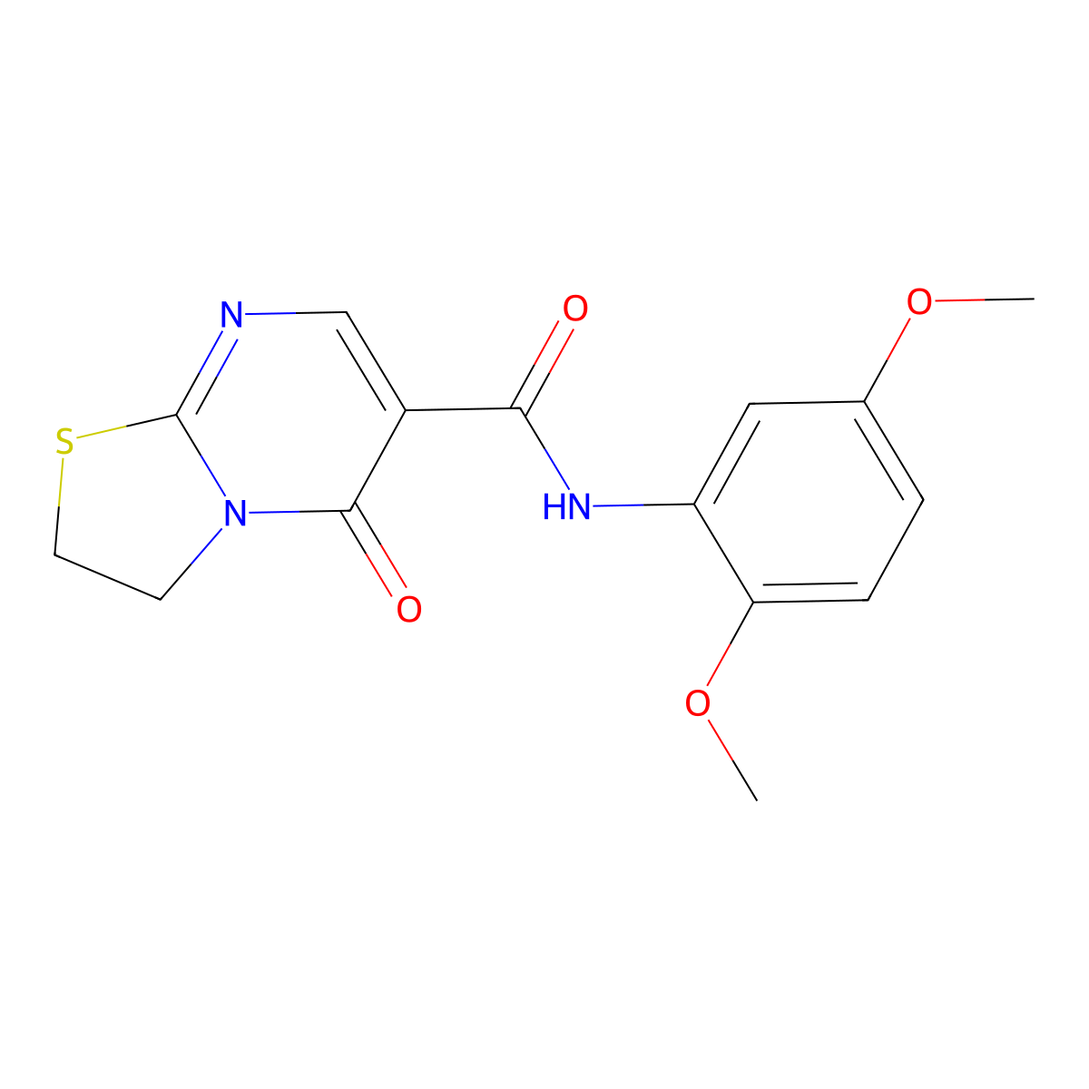 N-(2,5-dimethoxyphenyl)-5-oxo-3,5-dihydro-2H-thiazolo[3,2-a]pyrimidine-6-carboxamide molecular structure, CAS 443329-96-2
