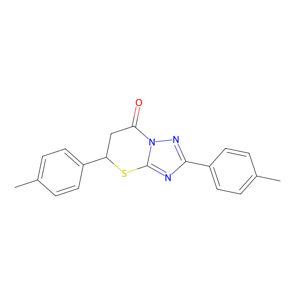 2,5-bis(4-methylphenyl)-5,6-dihydro-7H-[1,2,4]triazolo[5,1-b][1,3]thiazin-7-one molecular structure, CAS 443329-99-5