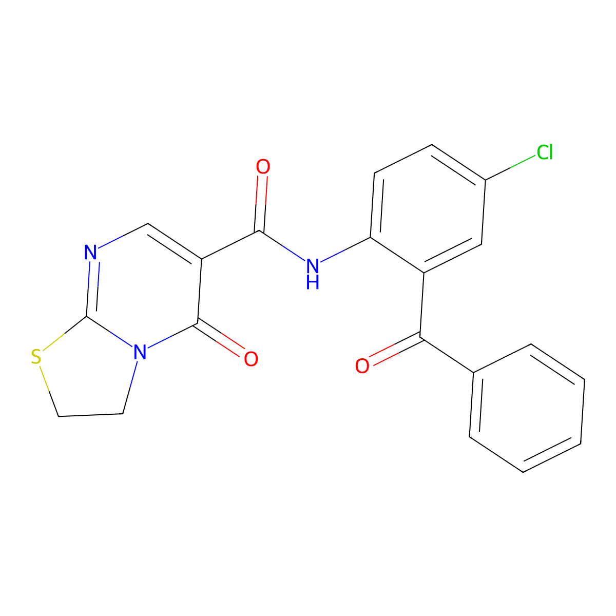 N-(2-benzoyl-4-chlorophenyl)-5-oxo-3,5-dihydro-2H-thiazolo[3,2-a]pyrimidine-6-carboxamide molecular structure, CAS 443330-00-5