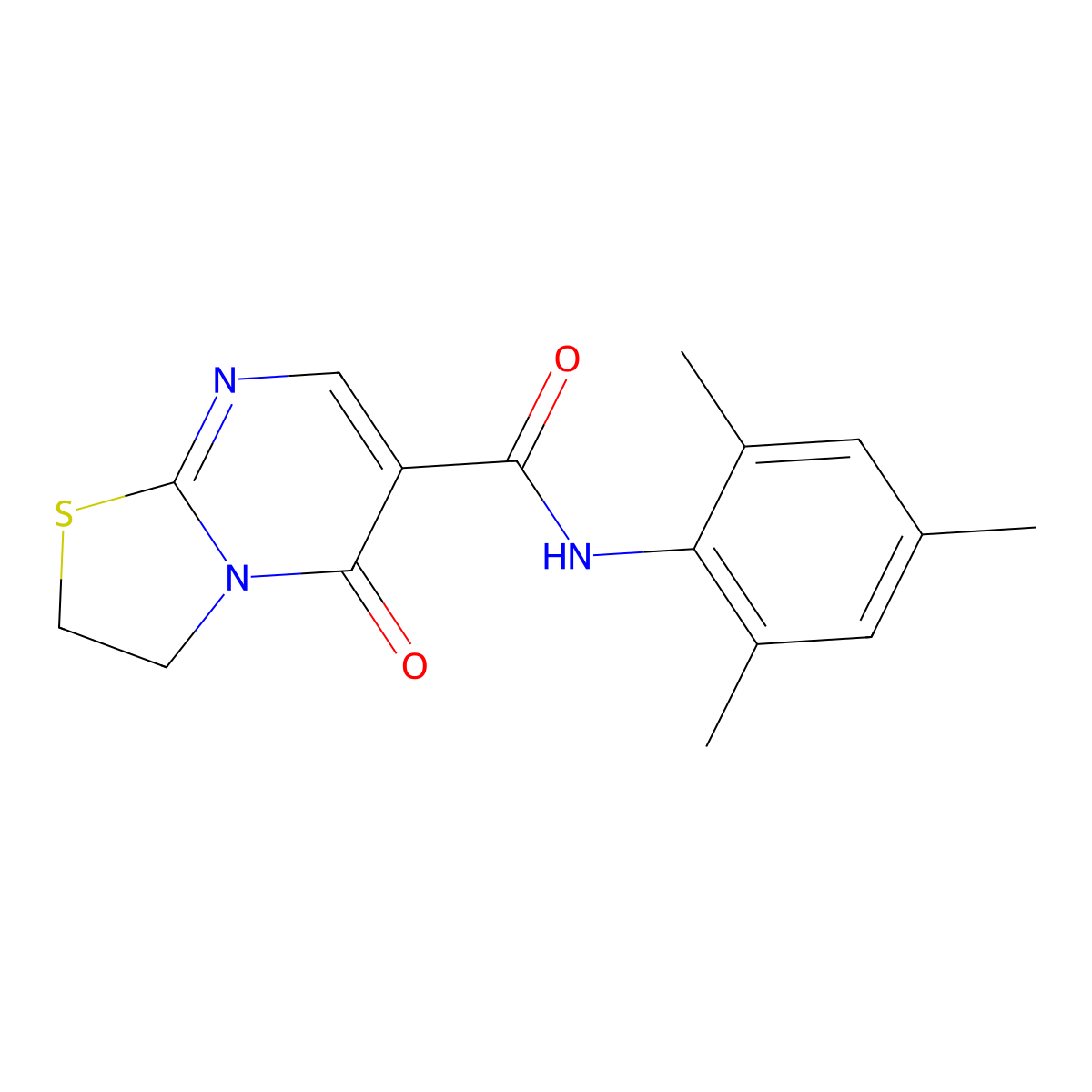 N-mesityl-5-oxo-3,5-dihydro-2H-thiazolo[3,2-a]pyrimidine-6-carboxamide molecular structure, CAS 443330-02-7