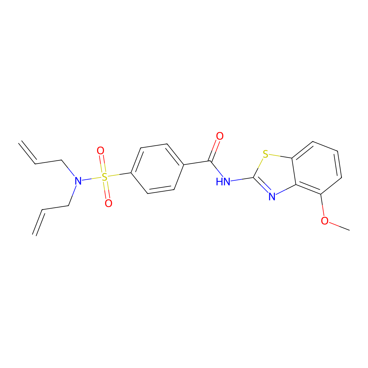 4-(N,N-diallylsulfamoyl)-N-(4-methoxybenzo[d]thiazol-2-yl)benzamide molecular structure, CAS 443330-26-5