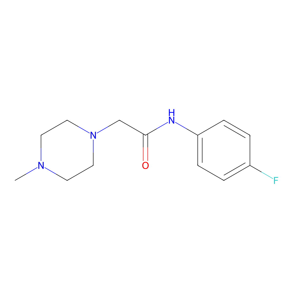 N-(4-fluorophenyl)-2-(4-methylpiperazin-1-yl)acetamide molecular structure, CAS 443331-85-9