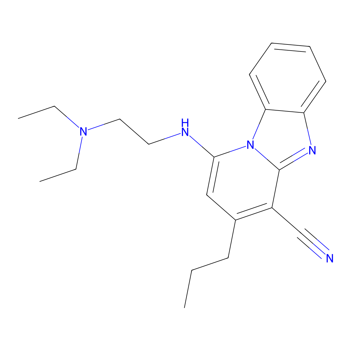 1-{[2-(Diethylamino)ethyl]amino}-3-propylpyrido[1,2-a]benzimidazole-4-carbonitrile molecular structure, CAS 443332-49-8