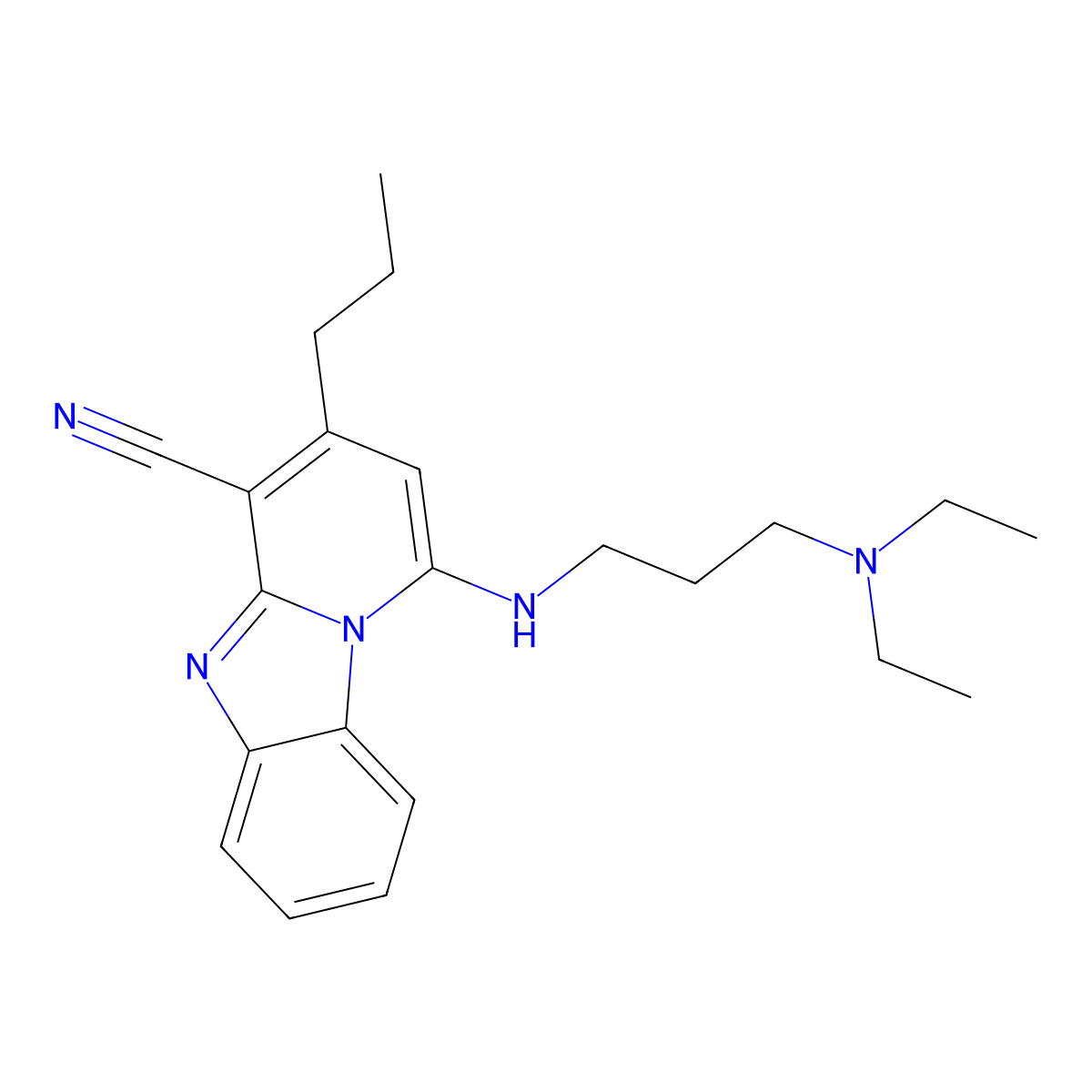 1-{[3-(Diethylamino)propyl]amino}-3-propylpyrido[1,2-a]benzimidazole-4-carbonitrile molecular structure, CAS 443332-54-5