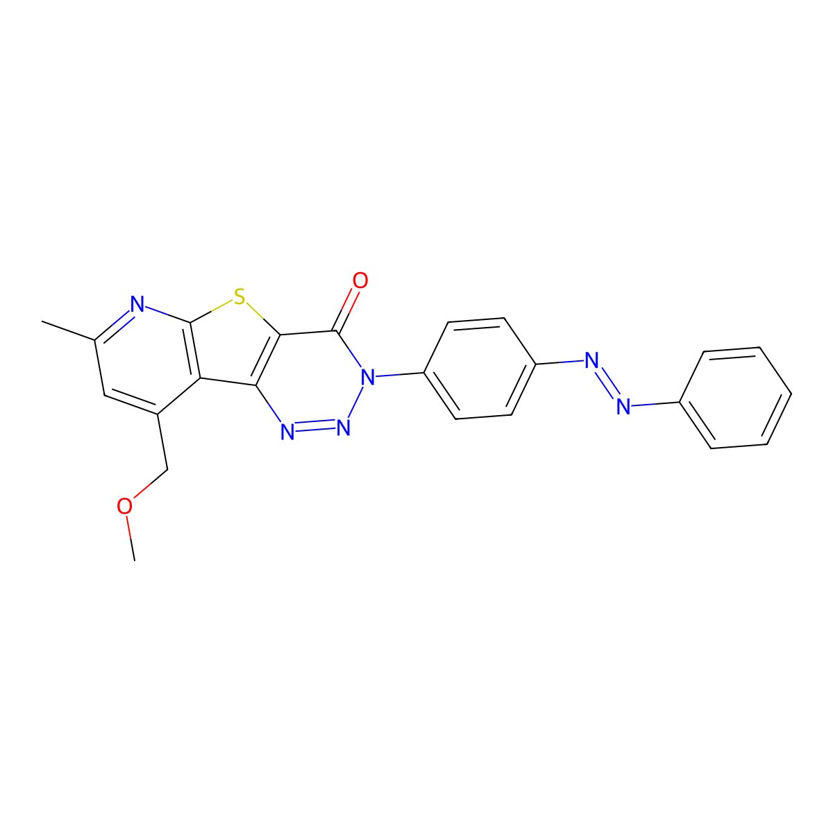 9-(methoxymethyl)-7-methyl-3-{4-[(Z)-phenyldiazenyl]phenyl}pyrido[3',2':4,5]thieno[3,2-d][1,2,3]triazin-4(3H)-one molecular structure, CAS 443332-88-5