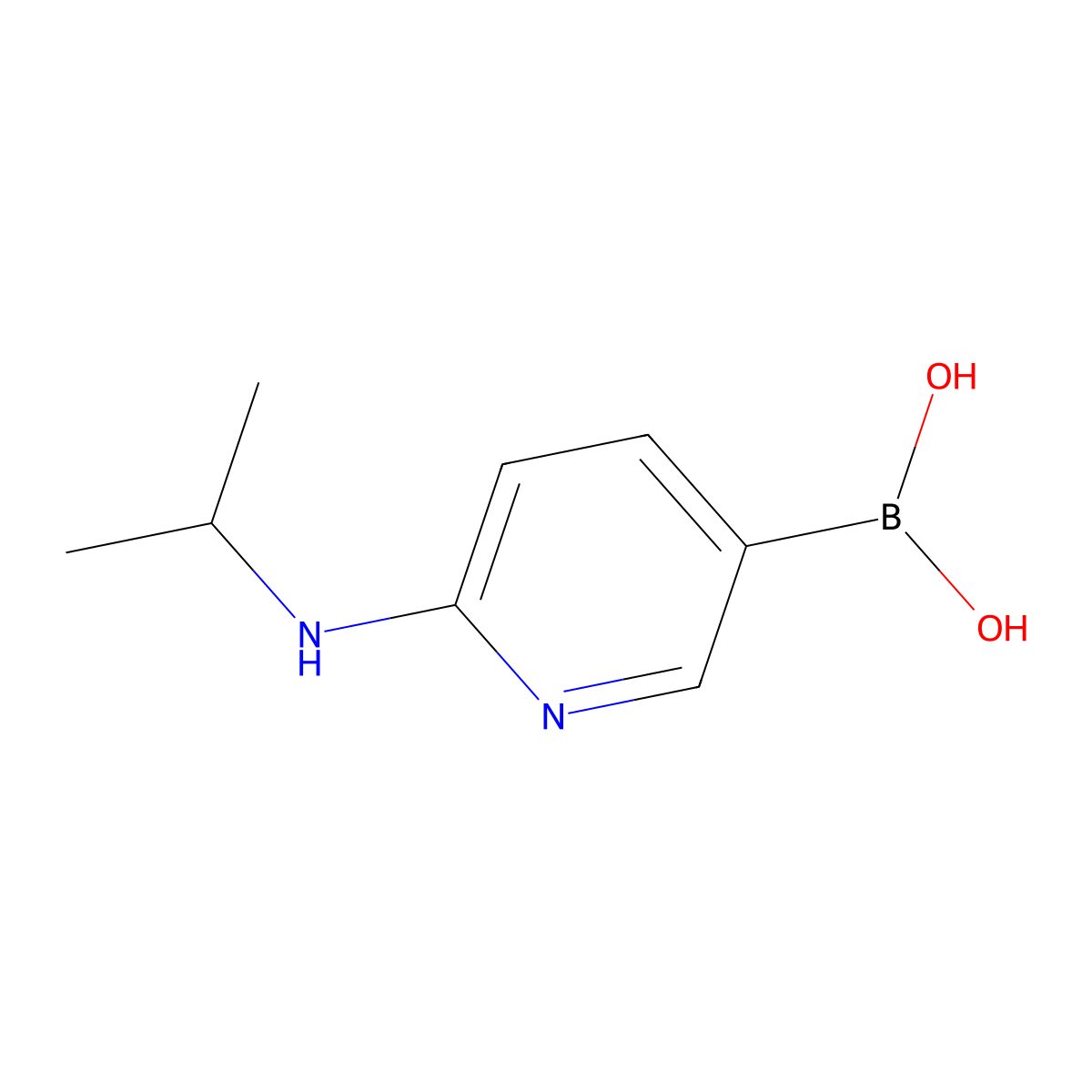 (6-(Isopropylamino)pyridin-3-yl)boronic acid molecular structure, CAS 443339-44-4
