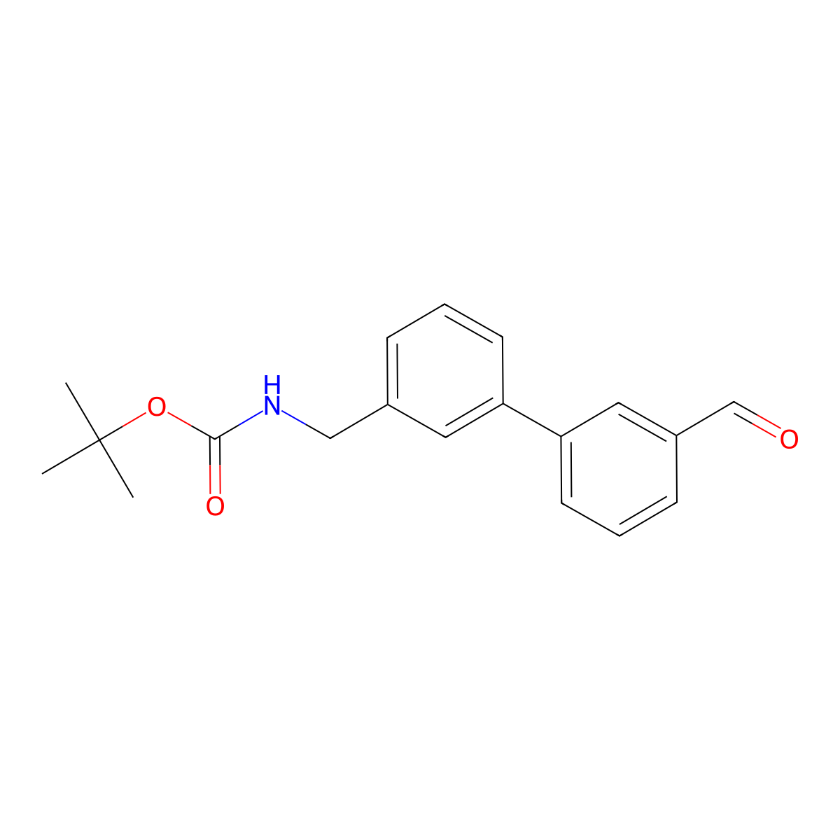 tert-butyl N-{[3-(3-formylphenyl)phenyl]methyl}carbamate molecular structure, CAS 443343-89-3