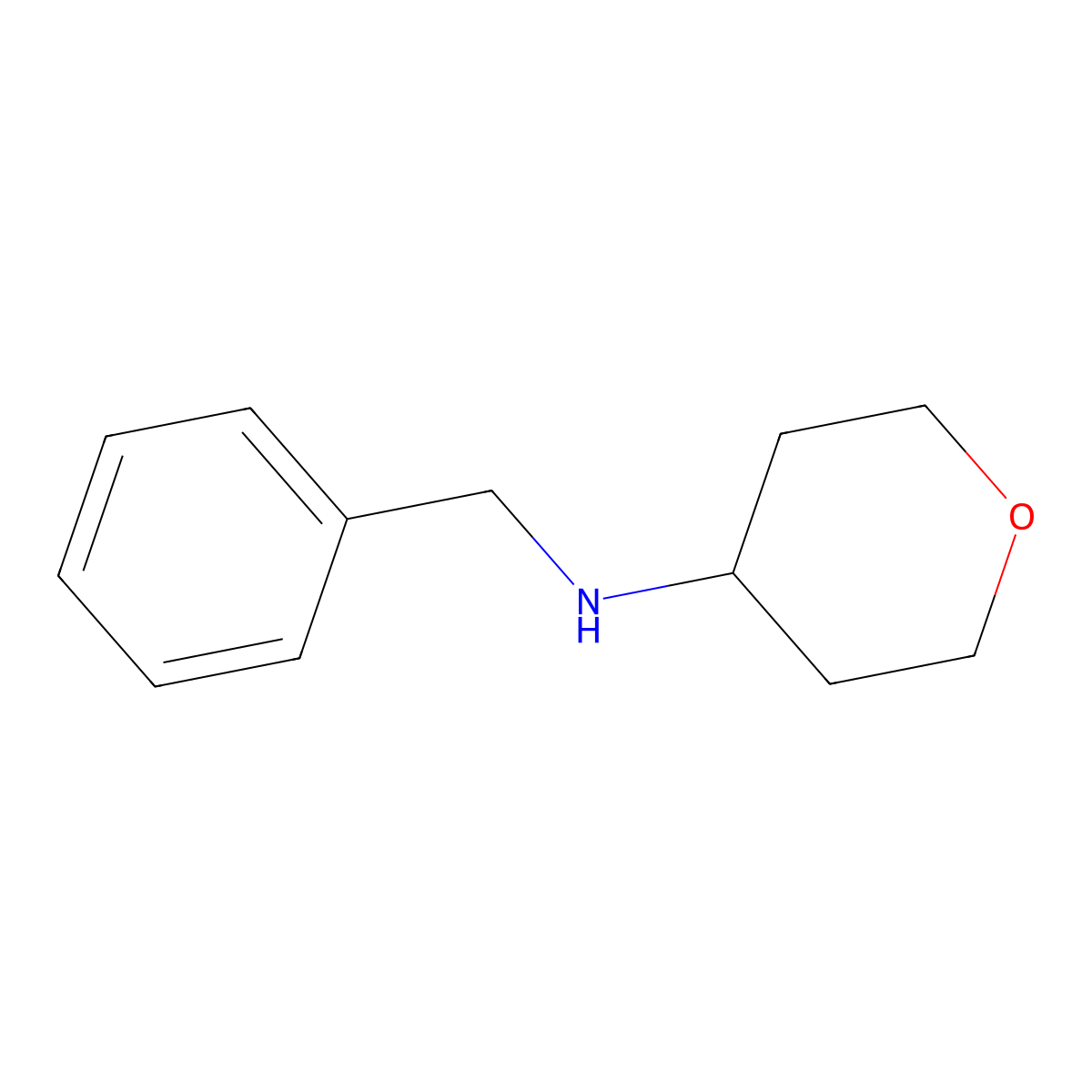 N-Benzyltetrahydro-2H-pyran-4-amine molecular structure, CAS 443344-23-8