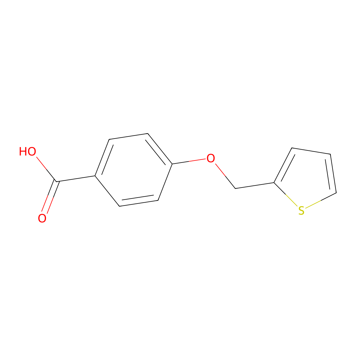 4-((Thiophen-2-yl)methoxy)benzoic acid molecular structure, CAS 443345-85-5