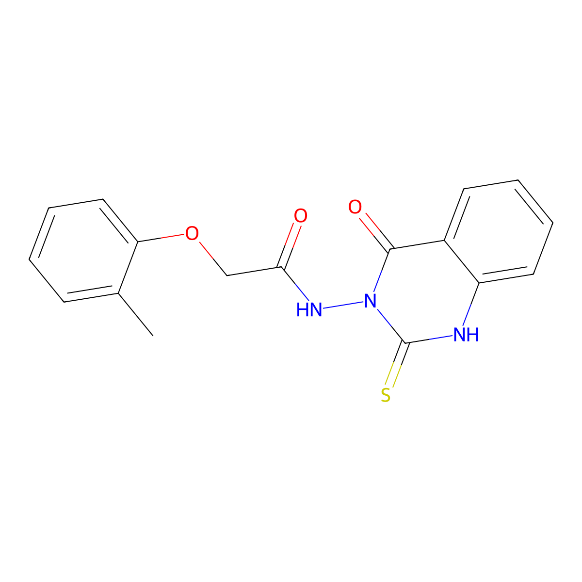2-(2-methylphenoxy)-N-(4-oxo-2-sulfanylidene-1H-quinazolin-3-yl)acetamide molecular structure, CAS 443348-02-5