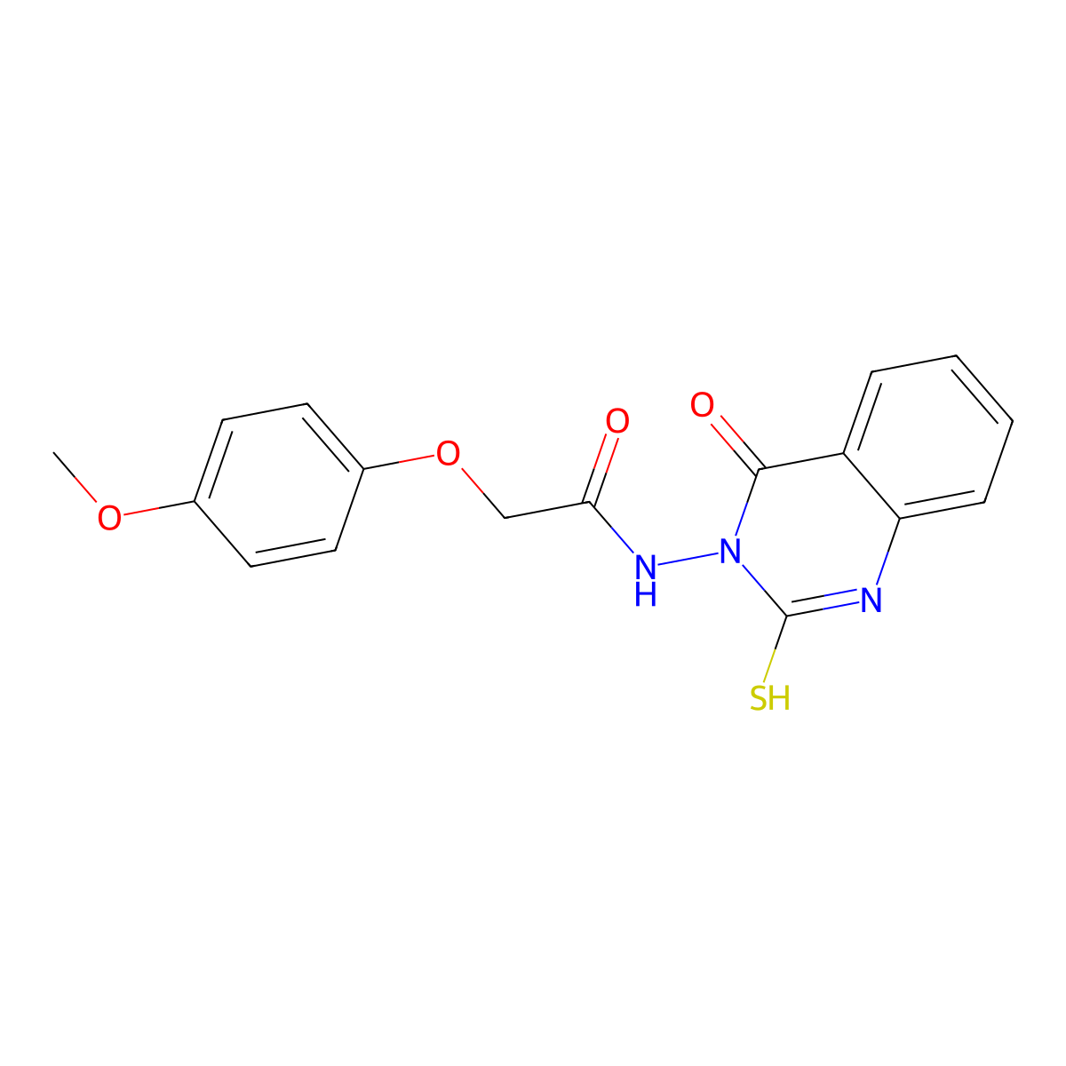 2-(4-methoxyphenoxy)-N-(4-oxo-2-sulfanylidene-1H-quinazolin-3-yl)acetamide molecular structure, CAS 443348-04-7