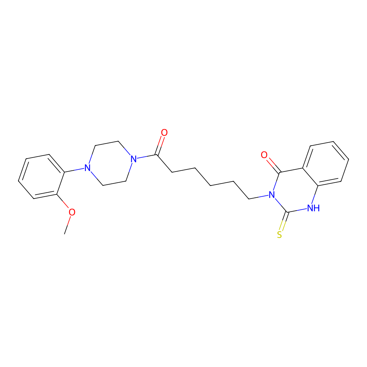 3-[6-[4-(2-methoxyphenyl)piperazin-1-yl]-6-oxohexyl]-2-sulfanylidene-1H-quinazolin-4-one molecular structure, CAS 443348-23-0