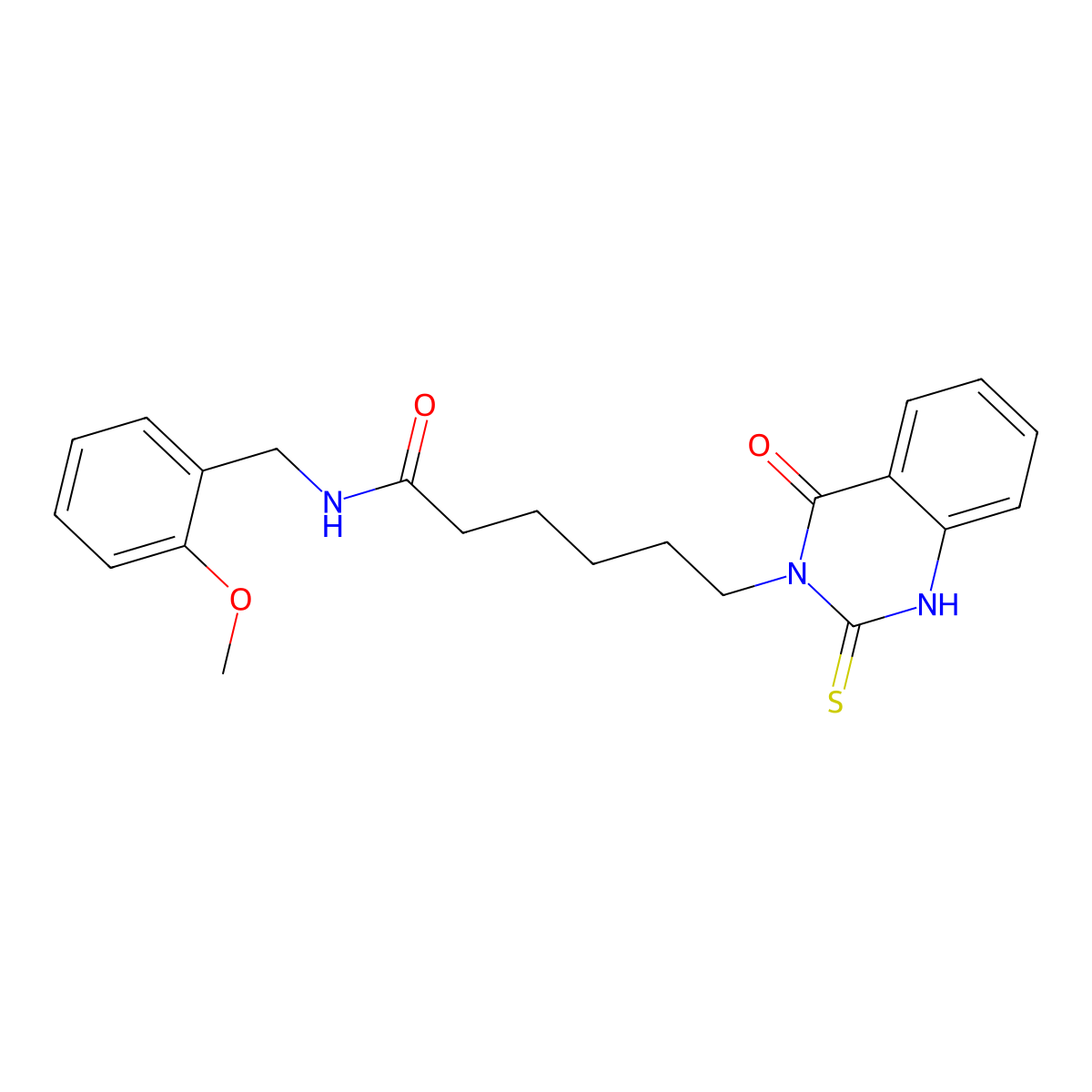N-(2-methoxybenzyl)-6-(4-oxo-2-thioxo-1,2-dihydroquinazolin-3(4H)-yl)hexanamide molecular structure, CAS 443348-26-3