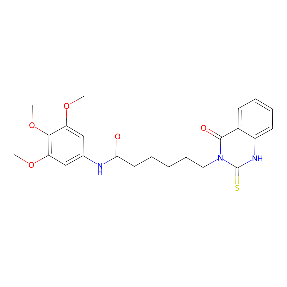 6-(4-oxo-2-sulfanylidene-1H-quinazolin-3-yl)-N-(3,4,5-trimethoxyphenyl)hexanamide molecular structure, CAS 443348-43-4