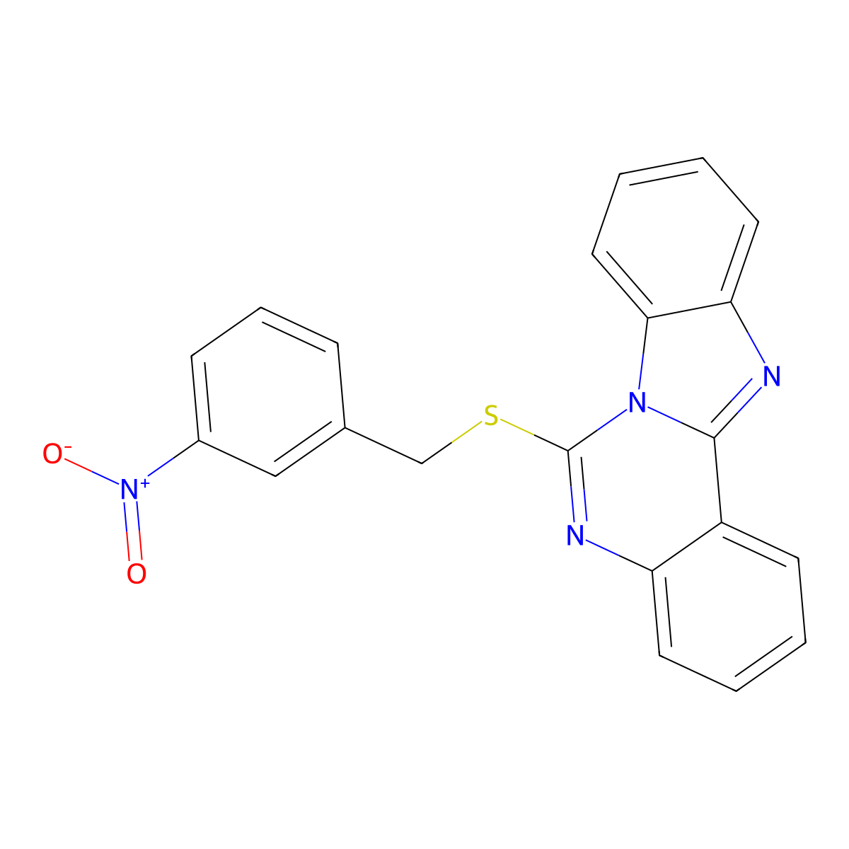 6-[(3-Nitrophenyl)methylsulfanyl]benzimidazolo[1,2-c]quinazoline molecular structure, CAS 443349-31-3