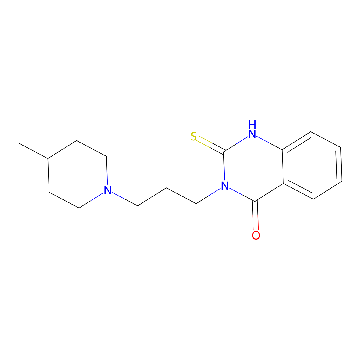 3-[3-(4-methylpiperidin-1-yl)propyl]-2-thioxo-2,3-dihydroquinazolin-4(1H)-one molecular structure, CAS 443352-76-9