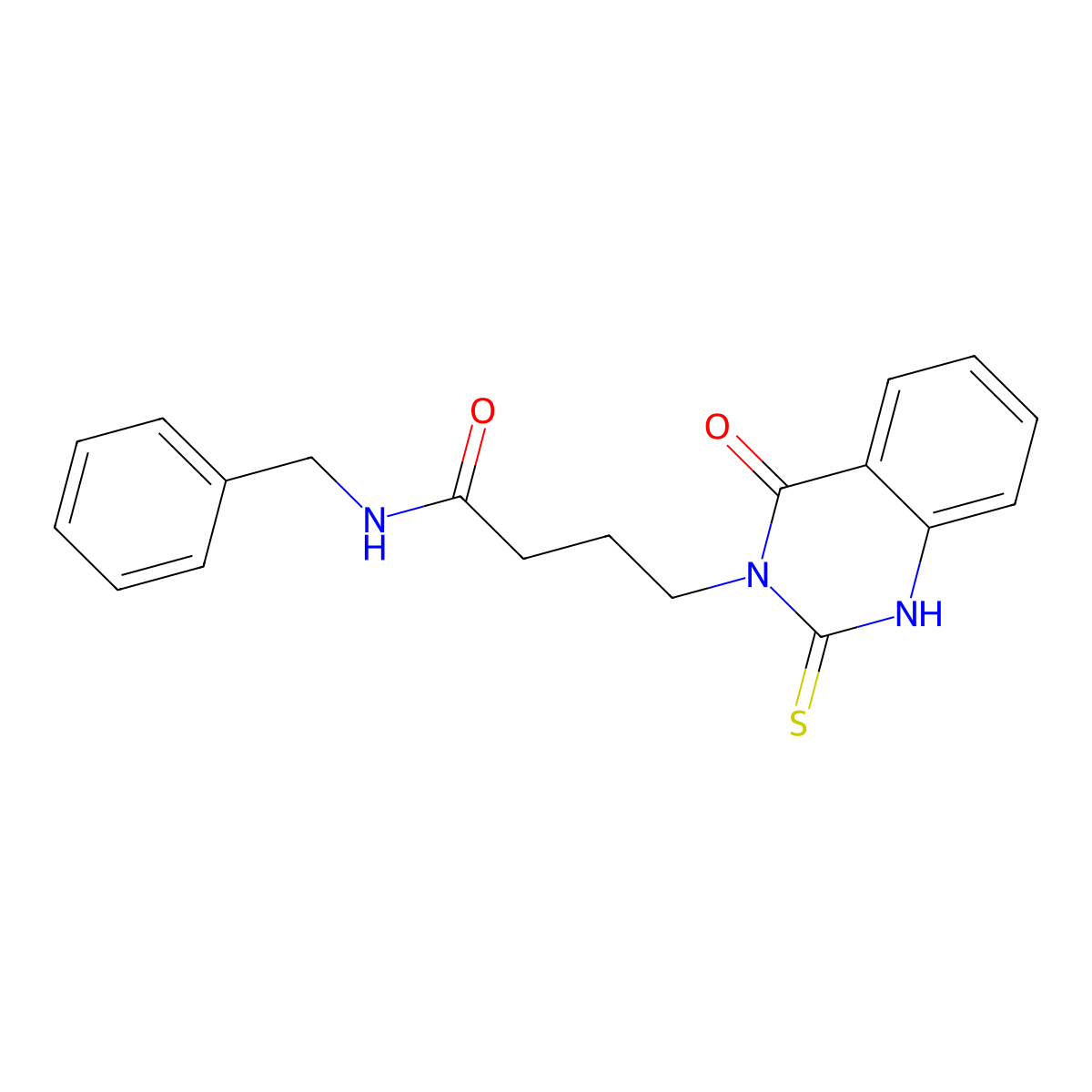 N-benzyl-4-(4-oxo-2-thioxo-1,2-dihydroquinazolin-3(4H)-yl)butanamide molecular structure, CAS 443353-11-5