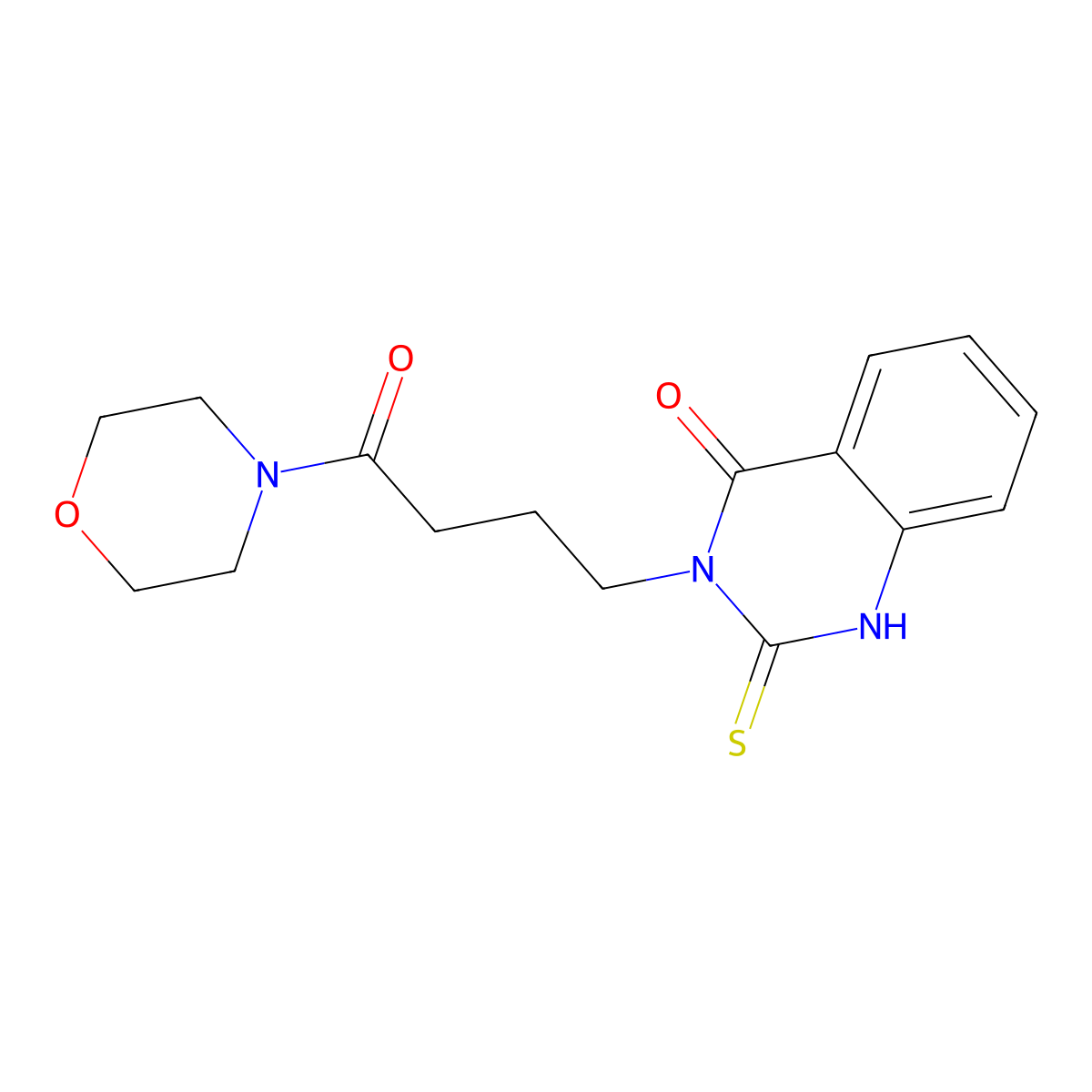 3-(4-morpholin-4-yl-4-oxobutyl)-2-sulfanylidene-1H-quinazolin-4-one molecular structure, CAS 443353-21-7