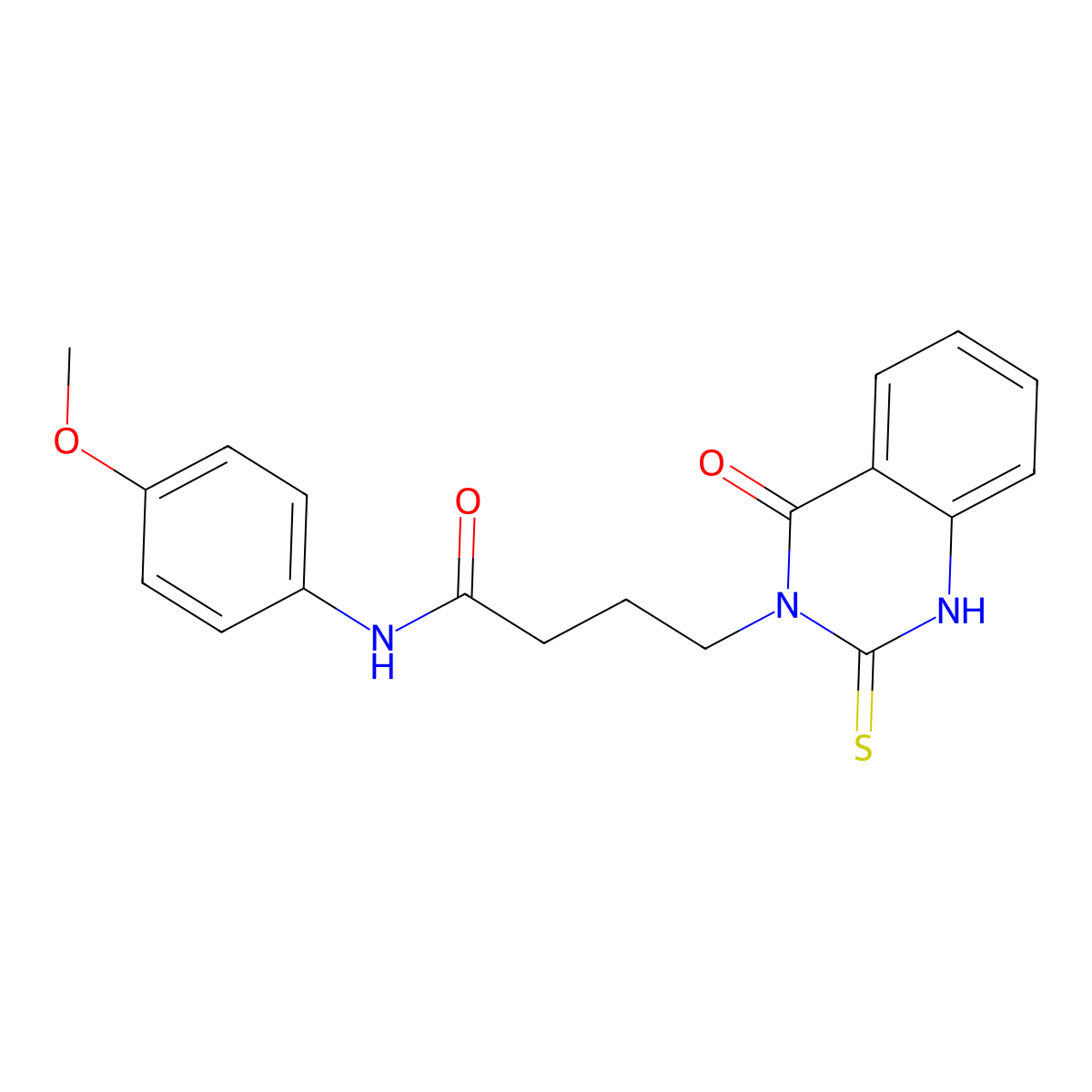 N-(4-methoxyphenyl)-4-(4-oxo-2-thioxo-1,2-dihydroquinazolin-3(4H)-yl)butanamide molecular structure, CAS 443353-50-2