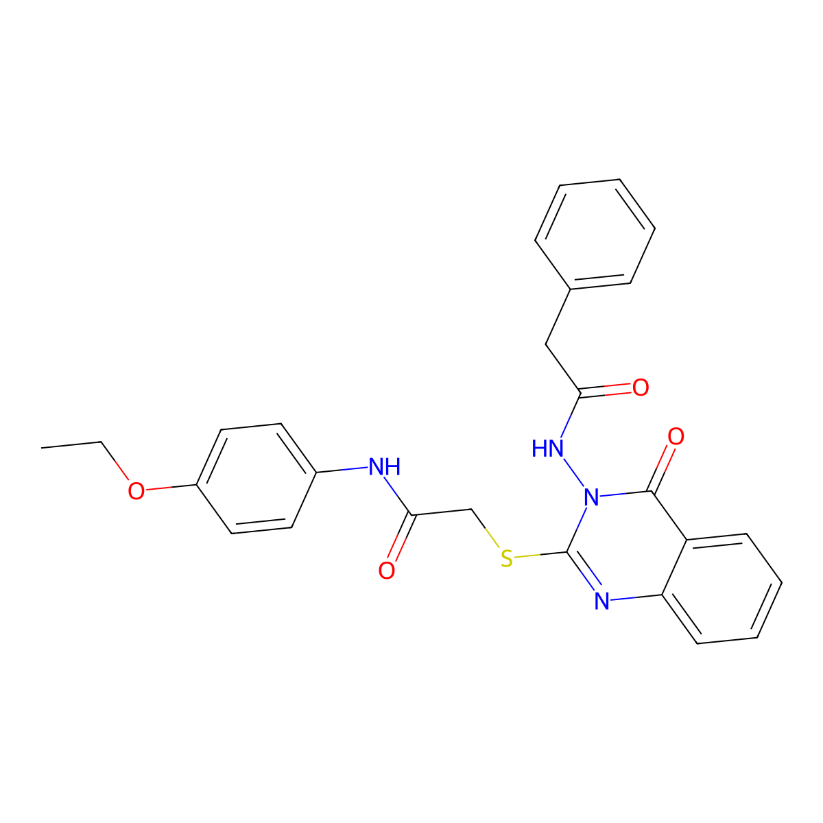N-(4-ethoxyphenyl)-2-((4-oxo-3-(2-phenylacetamido)-3,4-dihydroquinazolin-2-yl)thio)acetamide molecular structure, CAS 443353-99-9