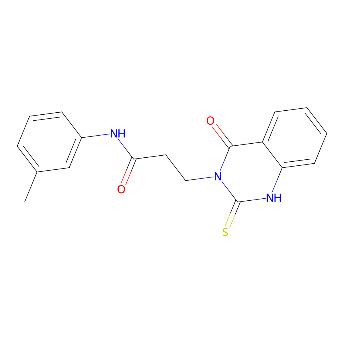 3-(4-oxo-2-thioxo-1,2-dihydroquinazolin-3(4H)-yl)-N-(m-tolyl)propanamide molecular structure, CAS 443355-50-8