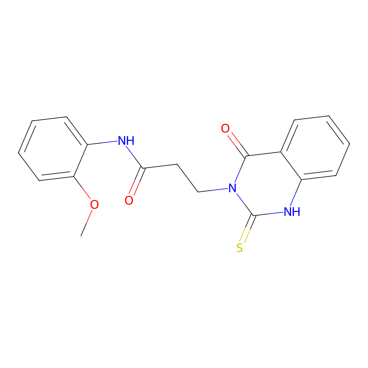 N-(2-methoxyphenyl)-3-(4-oxo-2-thioxo-1,2-dihydroquinazolin-3(4H)-yl)propanamide molecular structure, CAS 443355-54-2