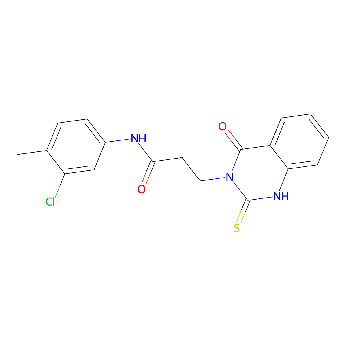 N-(3-chloro-4-methylphenyl)-3-(4-oxo-2-thioxo-1,2-dihydroquinazolin-3(4H)-yl)propanamide molecular structure, CAS 443356-19-2