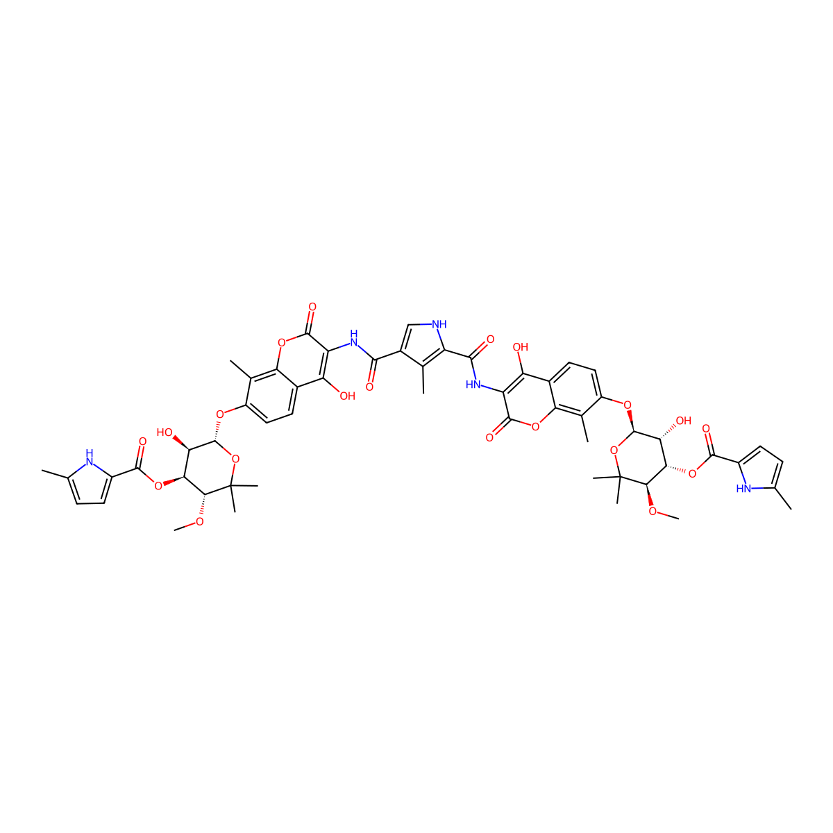 Coumermycin A1 molecular structure, CAS 4434-05-3