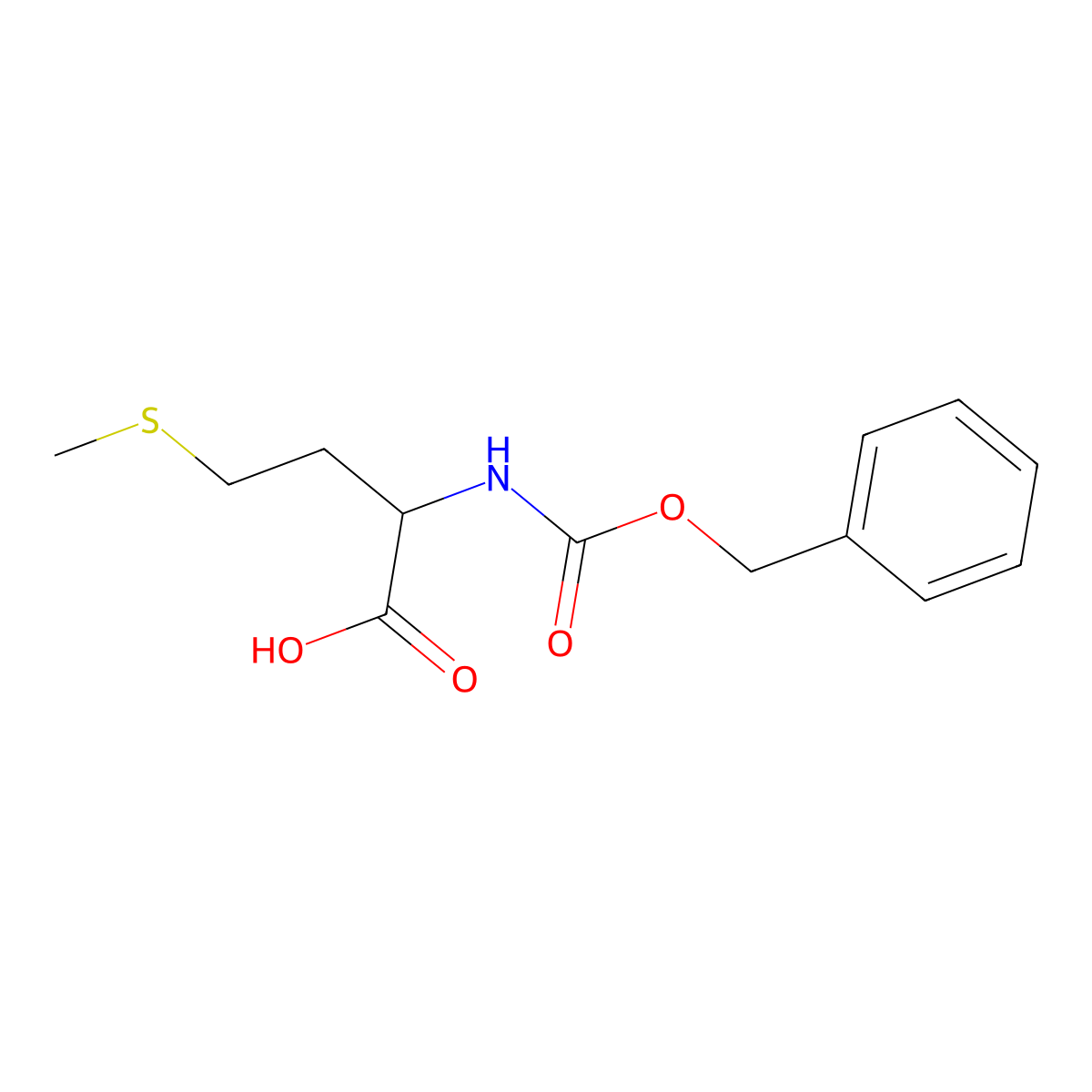 N-benzyloxycarbonyl-DL-methionine molecular structure, CAS 4434-61-1