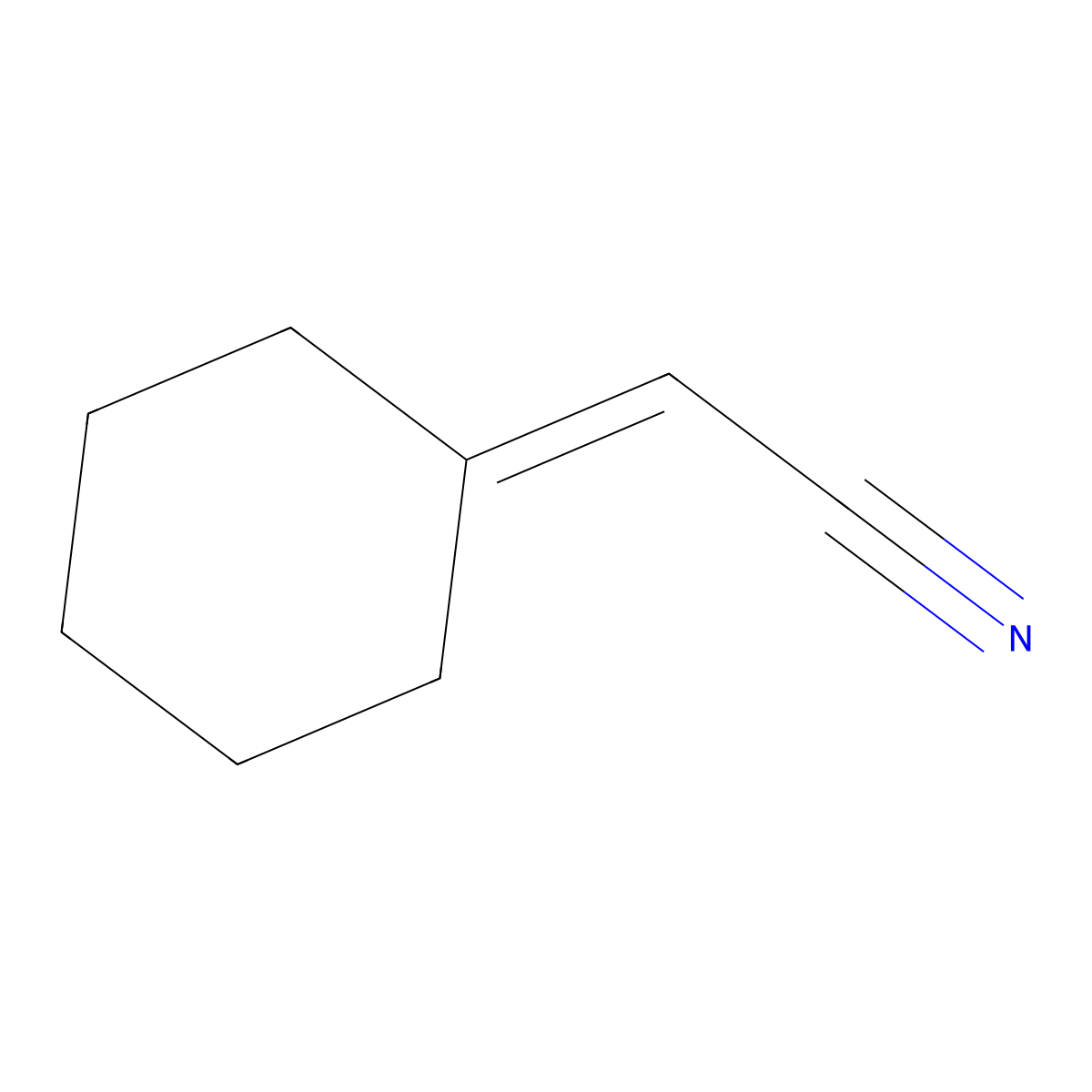 Acetonitrile, 2-cyclohexylidene- molecular structure, CAS 4435-18-1