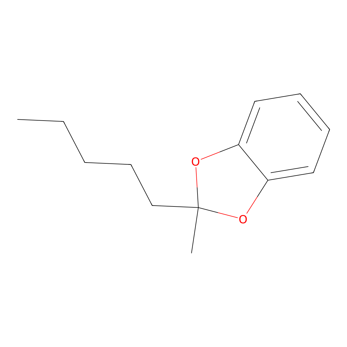 1,3-Benzodioxole, 2-methyl-2-pentyl- molecular structure, CAS 4436-30-0