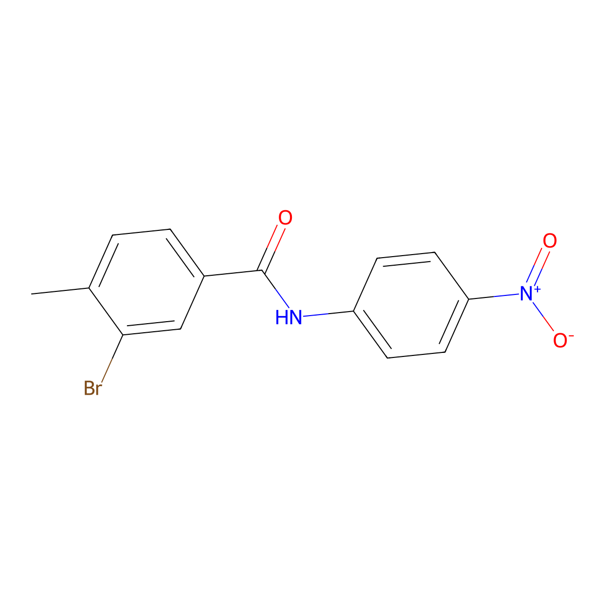3-bromo-4-methyl-N-(4-nitrophenyl)benzamide molecular structure, CAS 443635-10-7