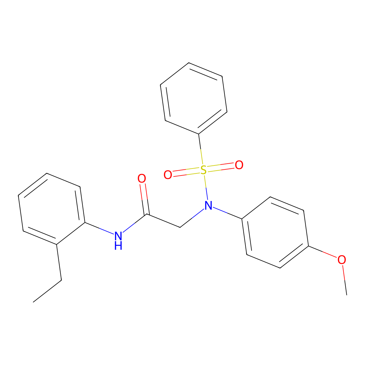 2-[N-(benzenesulfonyl)-4-methoxyanilino]-N-(2-ethylphenyl)acetamide molecular structure, CAS 443635-27-6