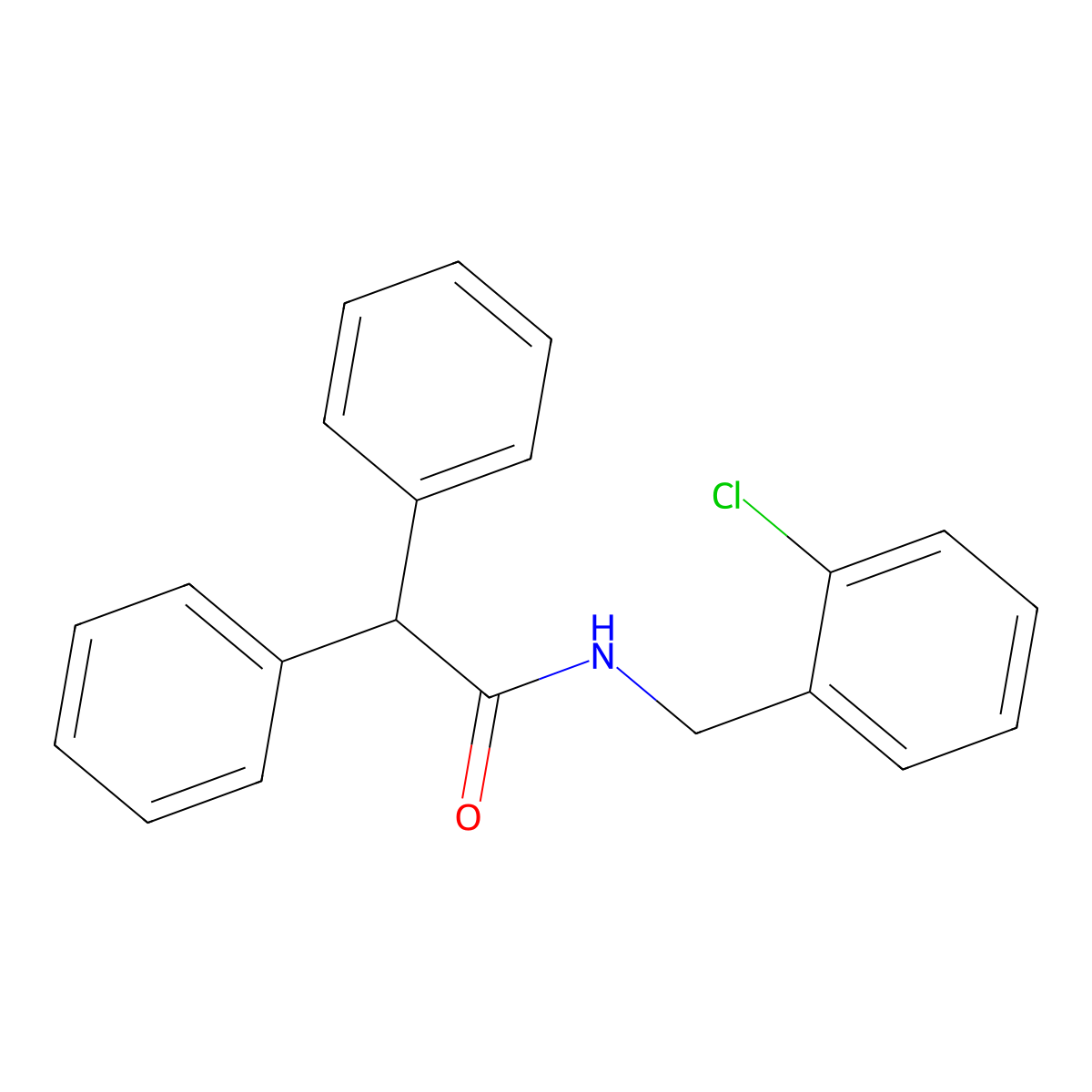 N-(2-chlorobenzyl)-2,2-diphenylacetamide molecular structure, CAS 443636-12-2