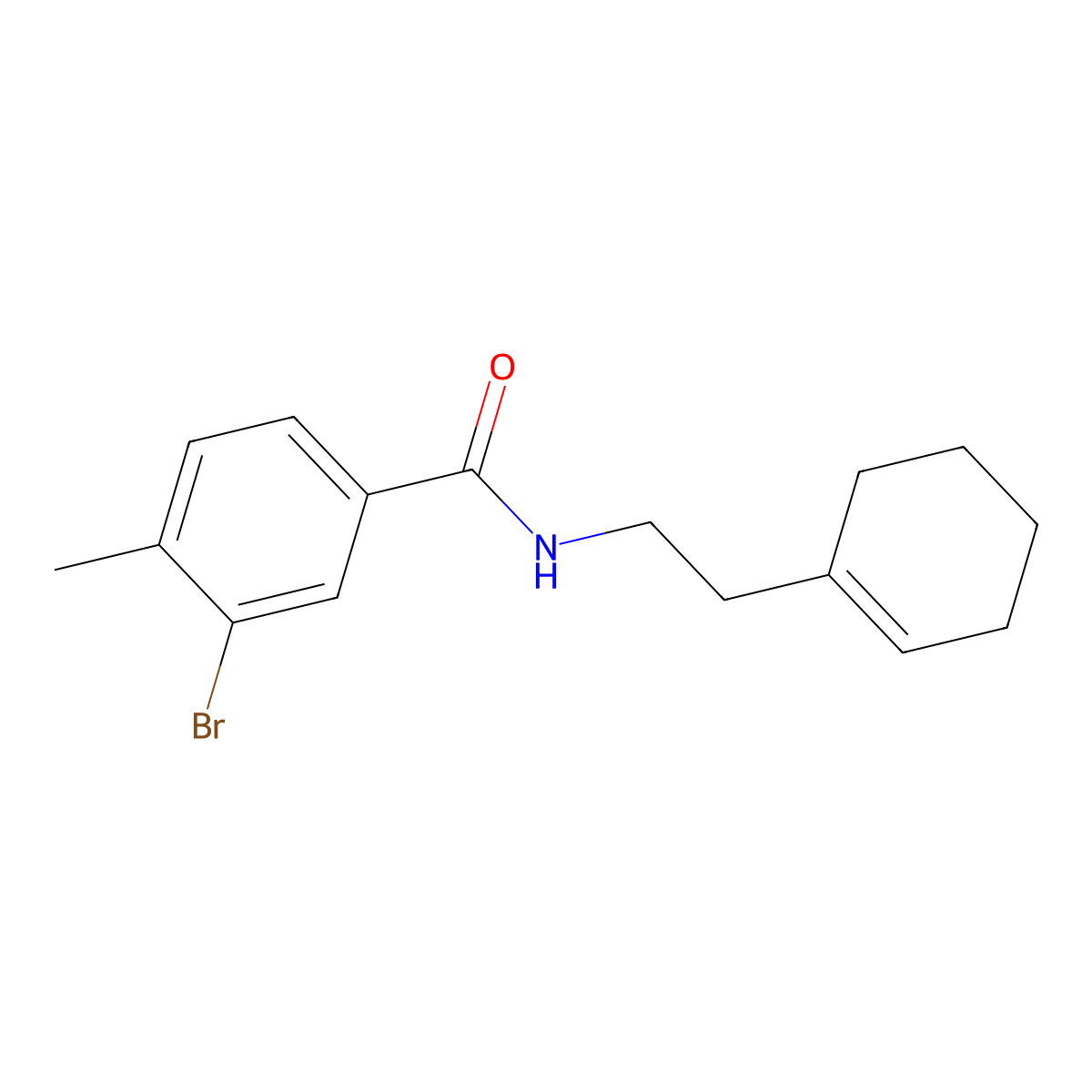 3-bromo-N-[2-(cyclohexen-1-yl)ethyl]-4-methylbenzamide molecular structure, CAS 443636-15-5