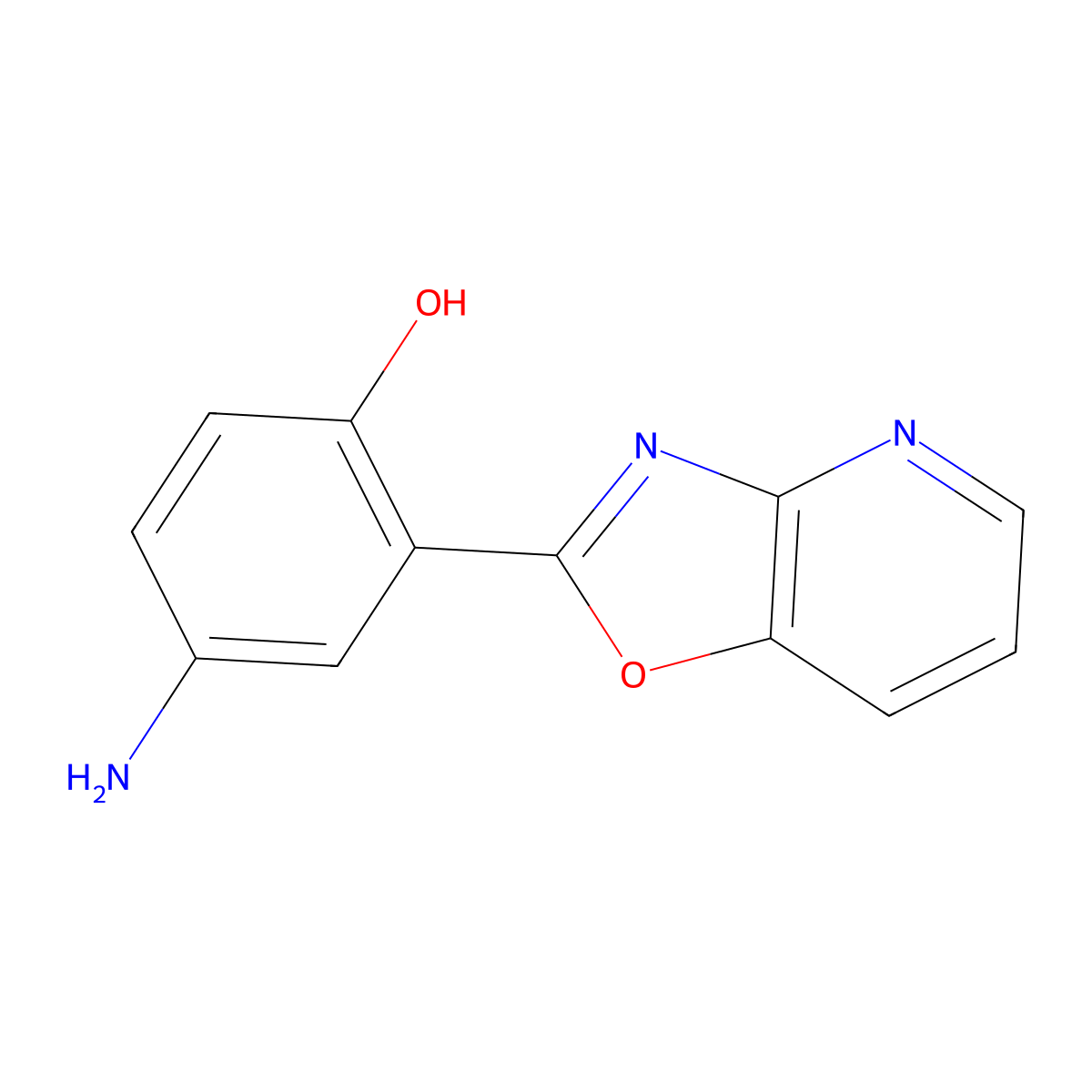 4-Amino-2-([1,3]oxazolo[4,5-b]pyridin-2-yl)phenol molecular structure, CAS 443636-20-2