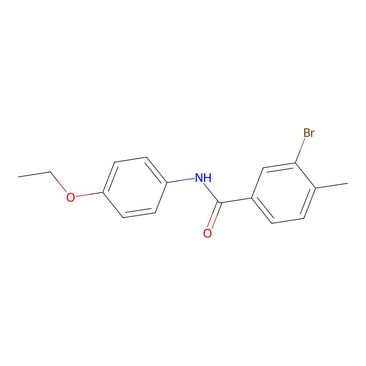 3-bromo-N-(4-ethoxyphenyl)-4-methylbenzamide molecular structure, CAS 443637-54-5