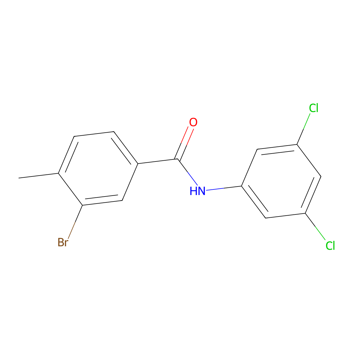3-bromo-N-(3,5-dichlorophenyl)-4-methylbenzamide molecular structure, CAS 443637-55-6
