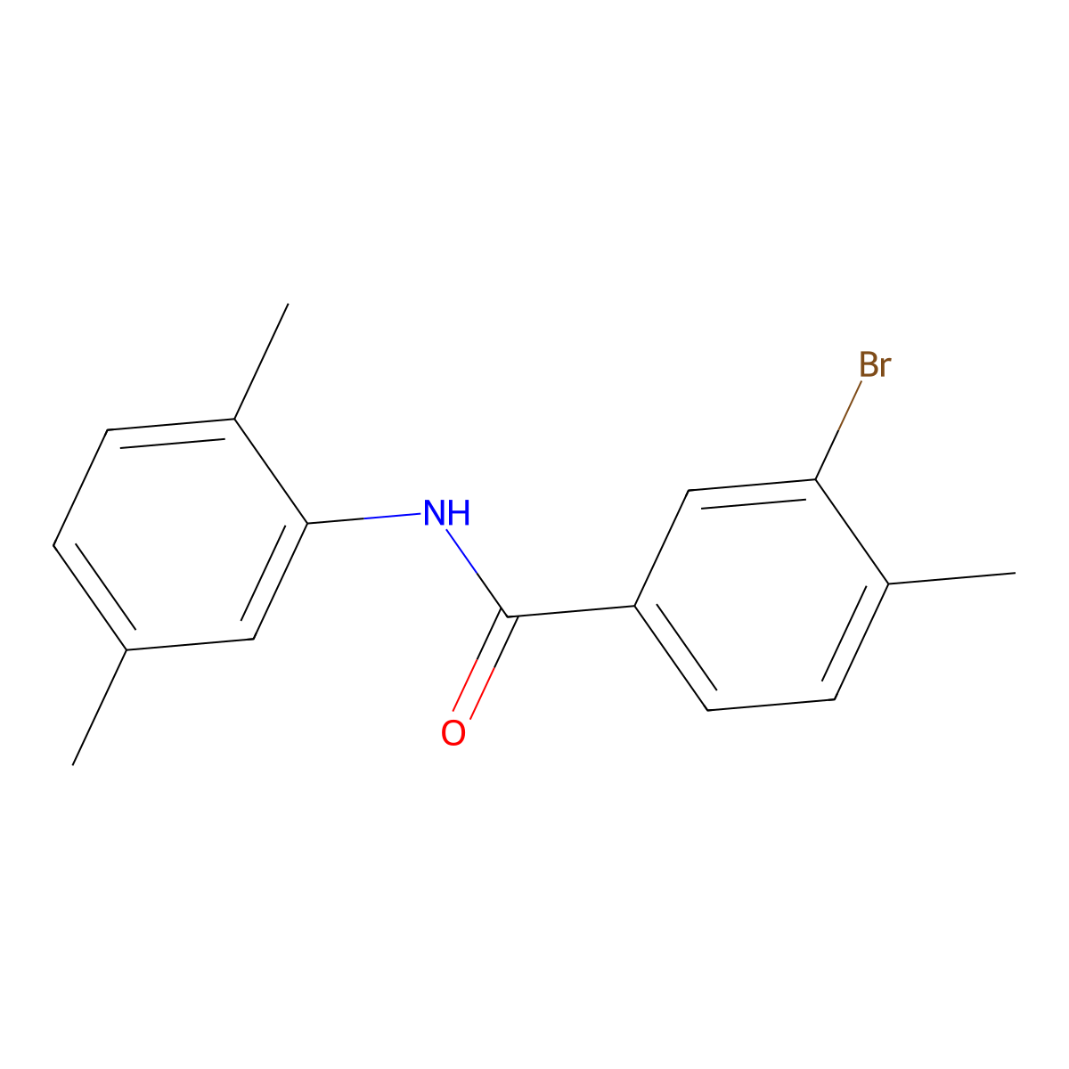3-bromo-N-(2,5-dimethylphenyl)-4-methylbenzamide molecular structure, CAS 443637-64-7