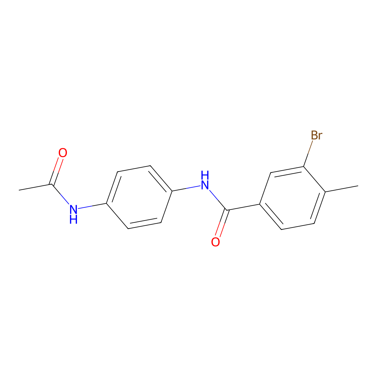 N-[4-(acetylamino)phenyl]-3-bromo-4-methylbenzamide molecular structure, CAS 443637-98-7