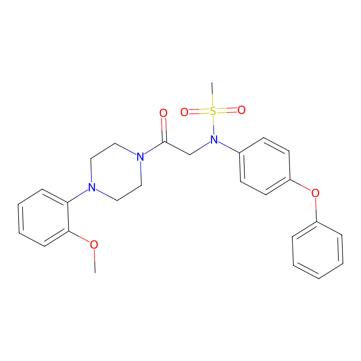 N-[2-[4-(2-methoxyphenyl)piperazin-1-yl]-2-oxoethyl]-N-(4-phenoxyphenyl)methanesulfonamide molecular structure, CAS 443638-11-7