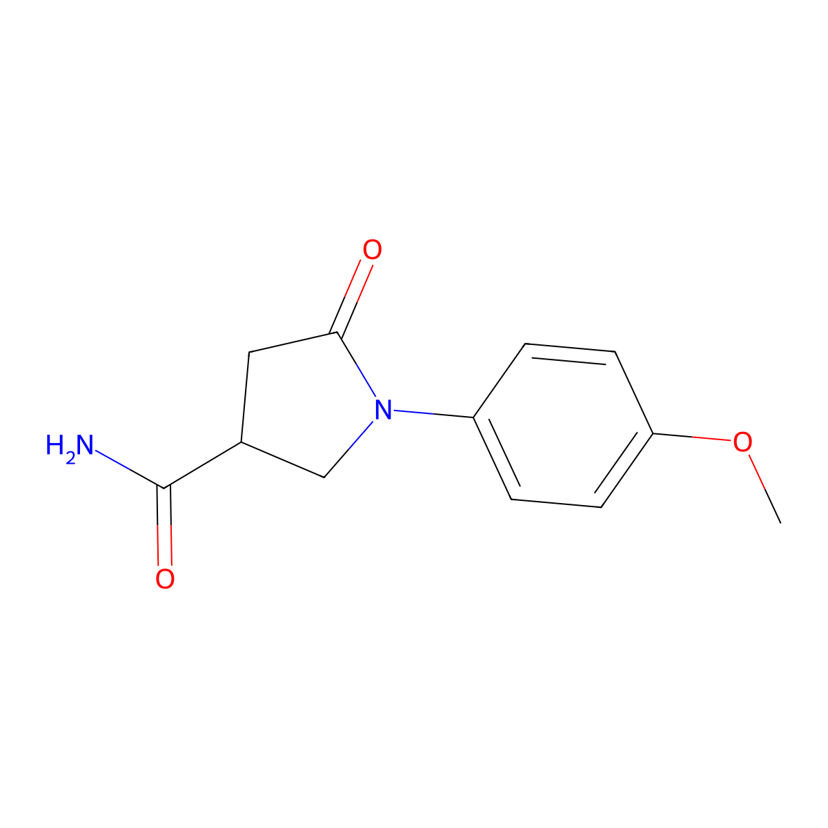 1-(4-Methoxyphenyl)-5-oxopyrrolidine-3-carboxamide molecular structure, CAS 443638-17-3