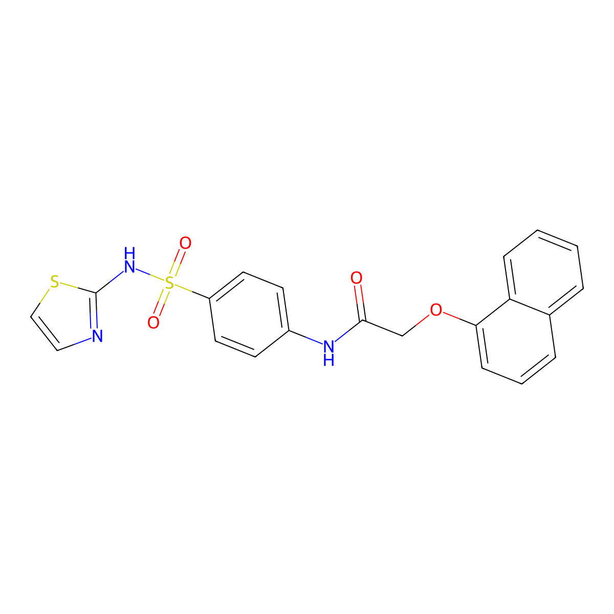 2-naphthalen-1-yloxy-N-[4-(1,3-thiazol-2-ylsulfamoyl)phenyl]acetamide molecular structure, CAS 443638-31-1