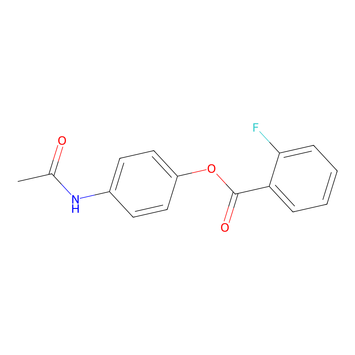4-Acetamidophenyl 2-fluorobenzoate molecular structure, CAS 443639-64-3