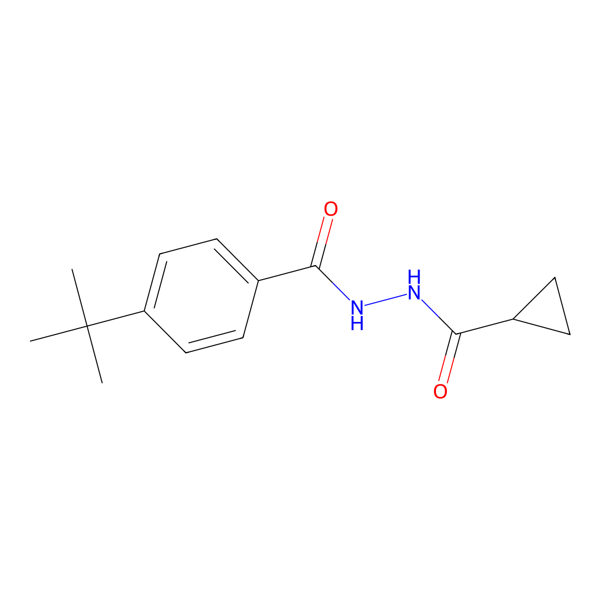 4-tert-butyl-N'-(cyclopropylcarbonyl)benzohydrazide molecular structure, CAS 443639-86-9